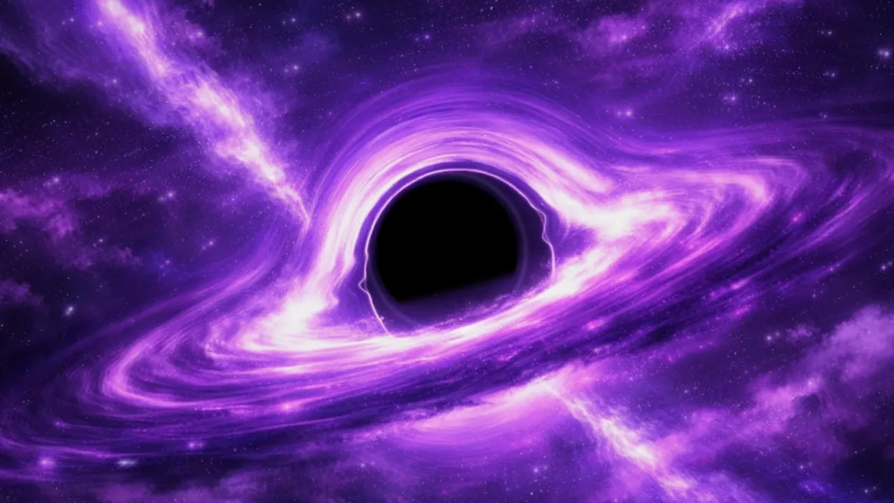 Interface da Mira: buraco negro violeta com disco de acreção